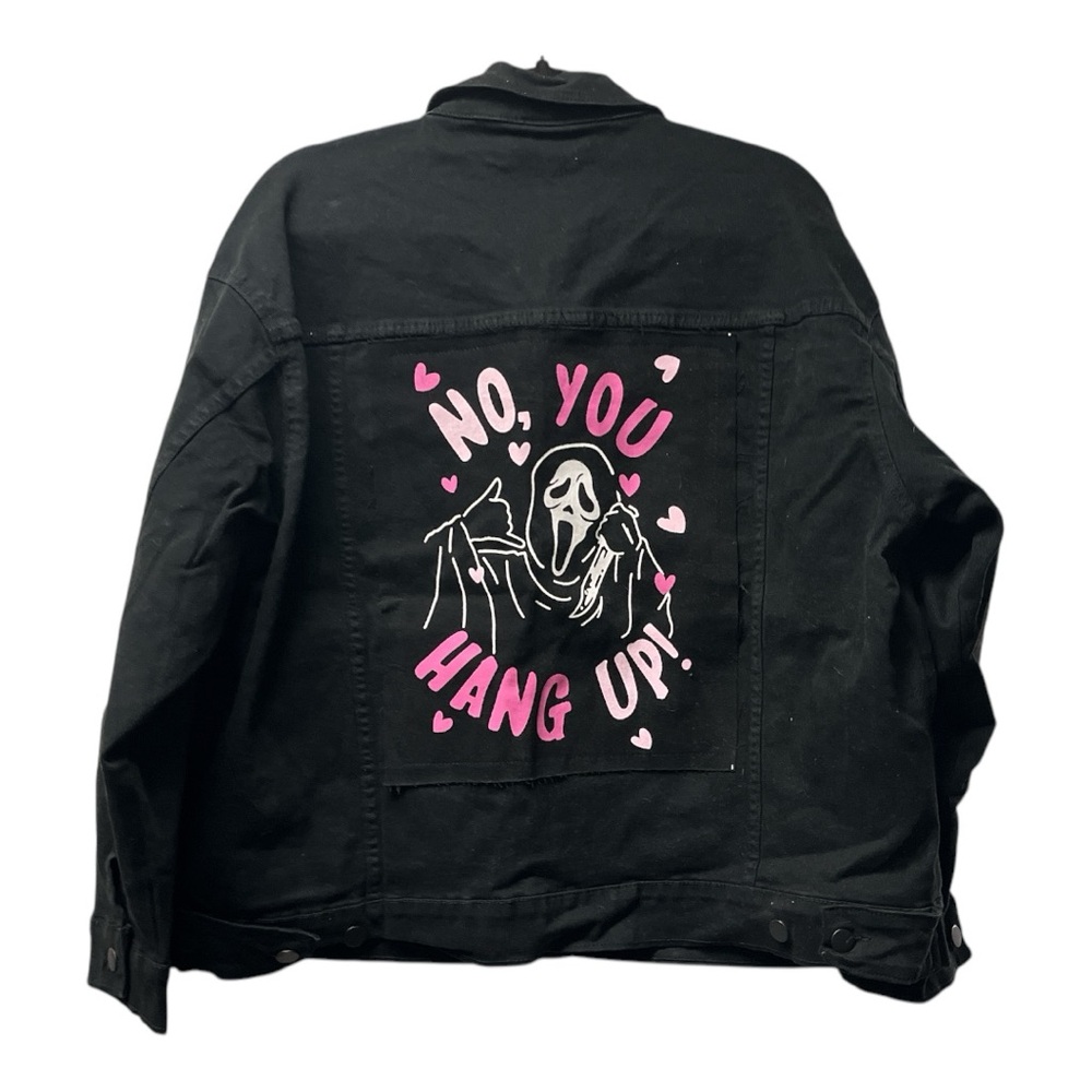 Ghost Face Black Denim Jacket - image 3